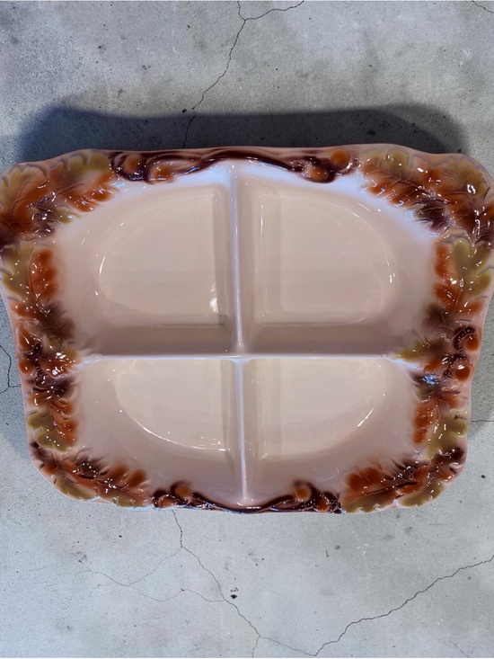 Sunkist Other - Vintage Mid-Century Sunkist Pottery Divided Serving Platter - Oak Leaf & Acorn